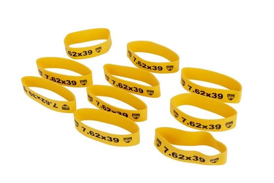 The Faxon Firearms 7.62x39 magazine marker bands in bright yellow are the perfect solution to keeping your ammo organized